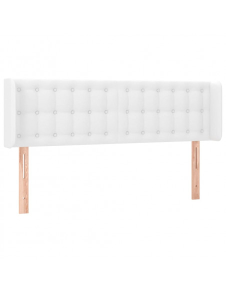 Testiera ad Orecchio Bianca 147x16x78/88 cm in Similpelle