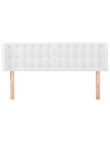 Testiera ad Orecchio Bianca 147x16x78/88 cm in Similpelle