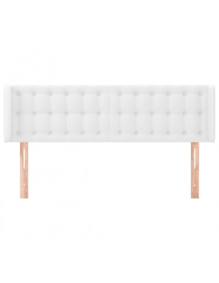 Testiera ad Orecchio Bianca 147x16x78/88 cm in Similpelle