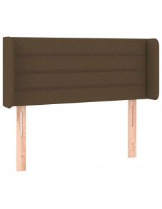 Testiera ad Orecchio Marrone Scuro 93x16x78/88 cm in Tessuto 2