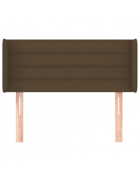 Testiera ad Orecchio Marrone Scuro 103x16x78/88 cm in Tessuto