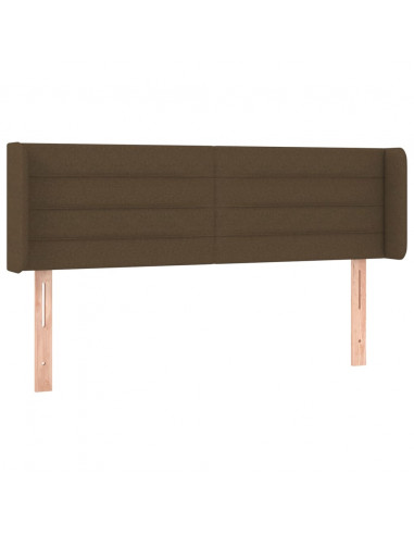 Testiera ad Orecchio Marrone Scuro 147x16x78/88 cm in Tessuto