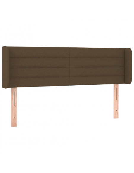 Testiera ad Orecchio Marrone Scuro 147x16x78/88 cm in Tessuto