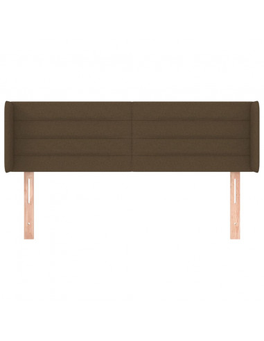 Testiera ad Orecchio Marrone Scuro 147x16x78/88 cm in Tessuto