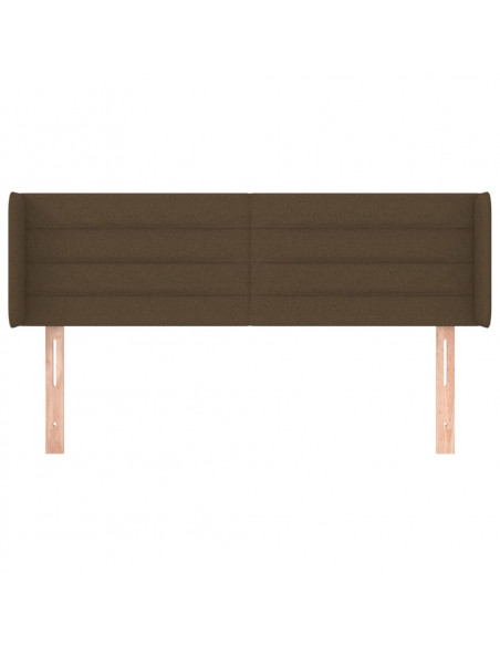 Testiera ad Orecchio Marrone Scuro 147x16x78/88 cm in Tessuto