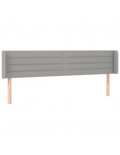 Testiera ad Orecchio Grigio Chiaro 203x16x78/88 cm in Tessuto 2