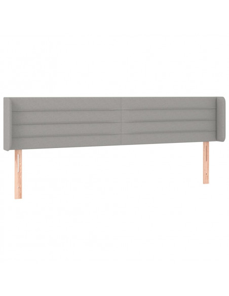 Testiera ad Orecchio Grigio Chiaro 203x16x78/88 cm in Tessuto