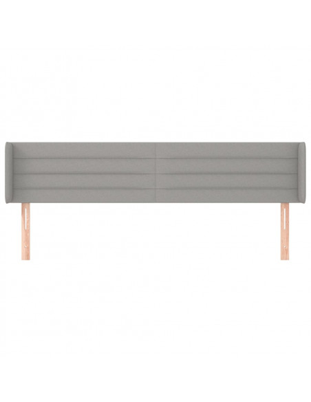 Testiera ad Orecchio Grigio Chiaro 203x16x78/88 cm in Tessuto