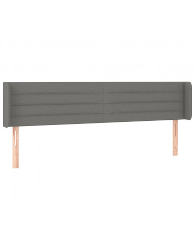 Testiera ad Orecchio Grigio Scuro 203x16x78/88 cm in Tessuto