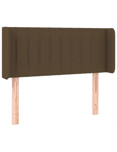 Testiera ad Orecchio Marrone Scuro 103x16x78/88 cm in Tessuto