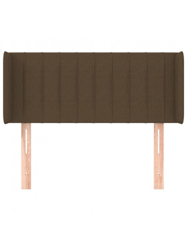 Testiera ad Orecchio Marrone Scuro 103x16x78/88 cm in Tessuto