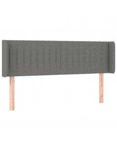 Testiera ad Orecchio Grigio Scuro 147x16x78/88 cm in Tessuto 2