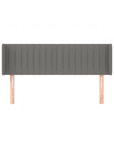 Testiera ad Orecchio Grigio Scuro 147x16x78/88 cm in Tessuto