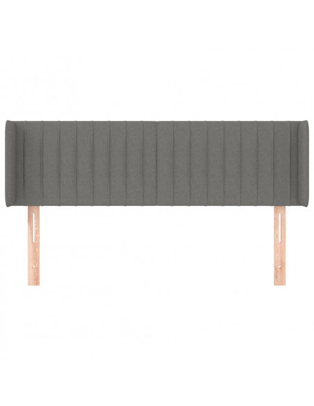 Testiera ad Orecchio Grigio Scuro 147x16x78/88 cm in Tessuto
