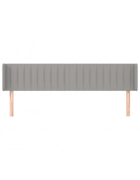 Testiera ad Orecchio Grigio Chiaro 183x16x78/88 cm in Tessuto