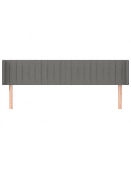 Testiera ad Orecchio Grigio Scuro 183x16x78/88 cm in Tessuto