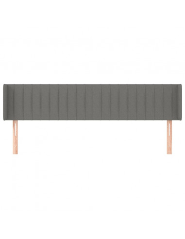 Testiera ad Orecchio Grigio Scuro 203x16x78/88 cm in Tessuto