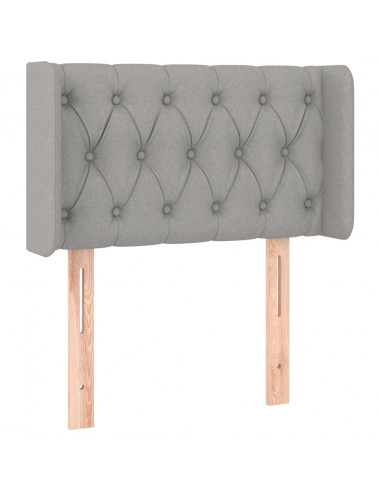 Testiera ad Orecchio Grigio Chiaro 83x16x78/88 cm in Tessuto