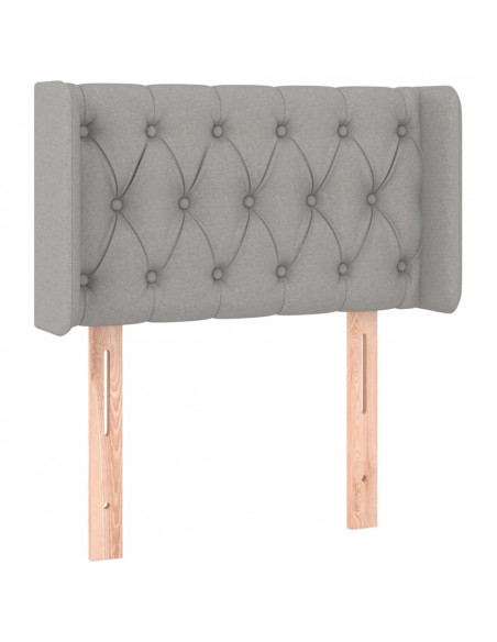 Testiera ad Orecchio Grigio Chiaro 83x16x78/88 cm in Tessuto