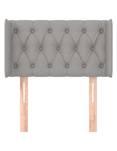 Testiera ad Orecchio Grigio Chiaro 83x16x78/88 cm in Tessuto