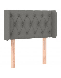 Testiera ad Orecchio Grigio Scuro 83x16x78/88 cm in Tessuto 2