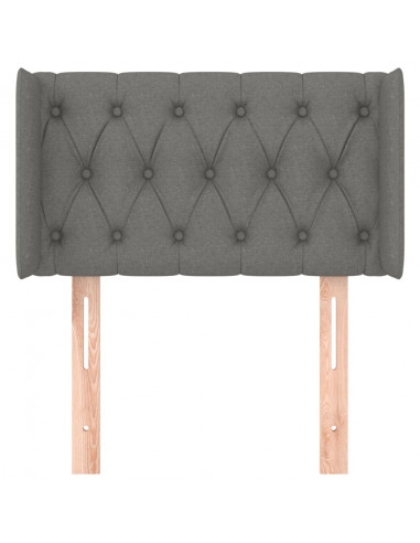 Testiera ad Orecchio Grigio Scuro 83x16x78/88 cm in Tessuto