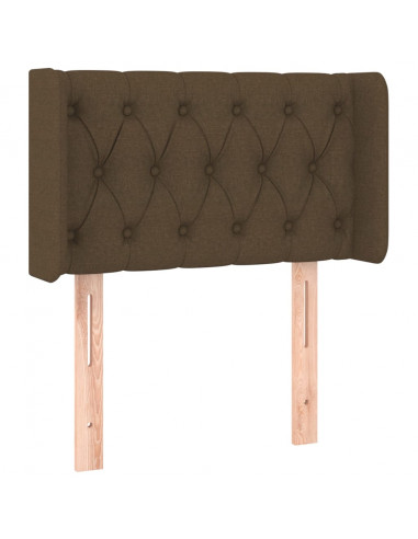 Testiera ad Orecchio Marrone Scuro 83x16x78/88 cm in Tessuto
