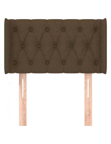 Testiera ad Orecchio Marrone Scuro 83x16x78/88 cm in Tessuto