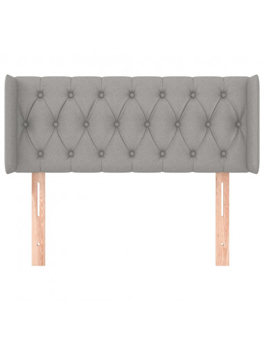 Testiera ad Orecchio Grigio Chiaro 103x16x78/88 cm in Tessuto