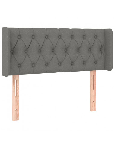 Testiera ad Orecchio Grigio Scuro 103x16x78/88 cm in Tessuto