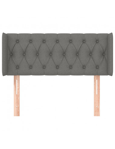 Testiera ad Orecchio Grigio Scuro 103x16x78/88 cm in Tessuto