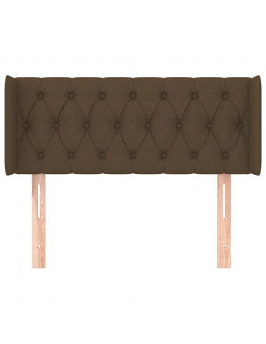 Testiera ad Orecchio Marrone Scuro 103x16x78/88 cm in Tessuto