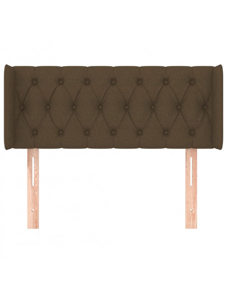 Testiera ad Orecchio Marrone Scuro 103x16x78/88 cm in Tessuto