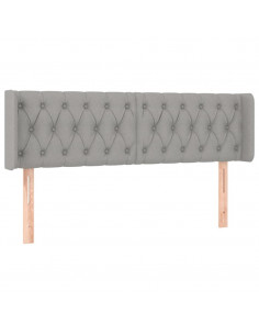 Testiera ad Orecchio Grigio Chiaro 147x16x78/88 cm in Tessuto 2