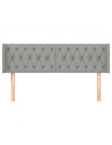 Testiera ad Orecchio Grigio Chiaro 147x16x78/88 cm in Tessuto