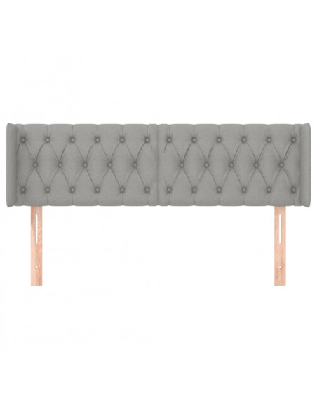 Testiera ad Orecchio Grigio Chiaro 147x16x78/88 cm in Tessuto