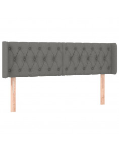 Testiera ad Orecchio Grigio Scuro 147x16x78/88 cm in Tessuto 2