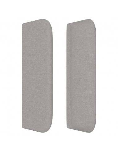 Testiera ad Orecchio Grigio Chiaro 163x16x78/88 cm in Tessuto