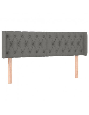 Testiera ad Orecchio Grigio Scuro 163x16x78/88 cm in Tessuto