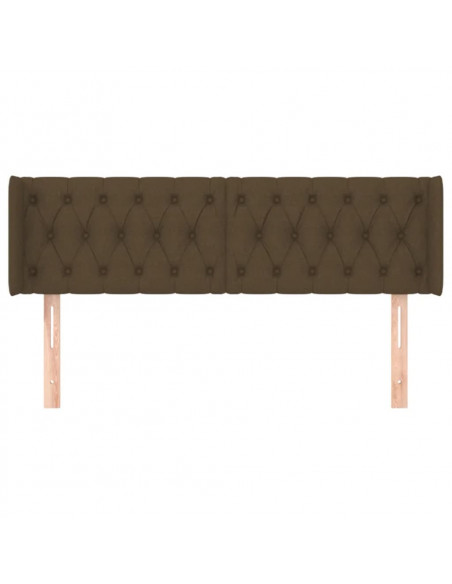 Testiera ad Orecchio Marrone Scuro 163x16x78/88 cm in Tessuto