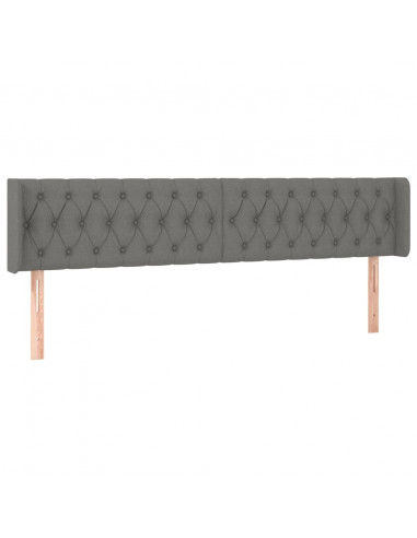 Testiera ad Orecchio Grigio Scuro 183x16x78/88 cm in Tessuto