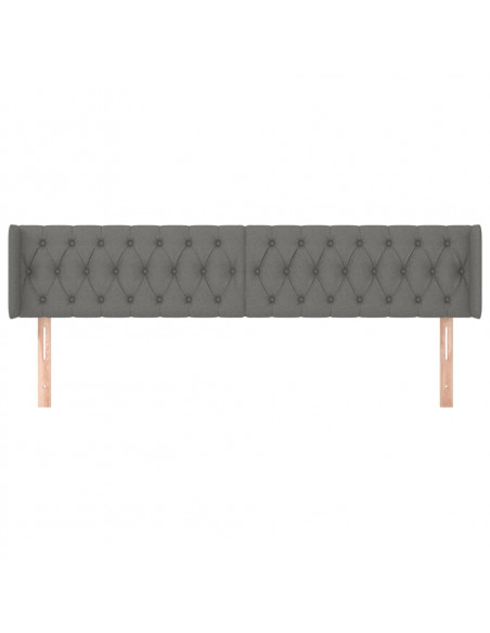Testiera ad Orecchio Grigio Scuro 183x16x78/88 cm in Tessuto