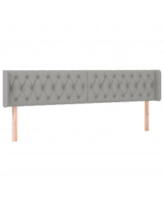 Testiera ad Orecchio Grigio Chiaro 203x16x78/88 cm in Tessuto 2