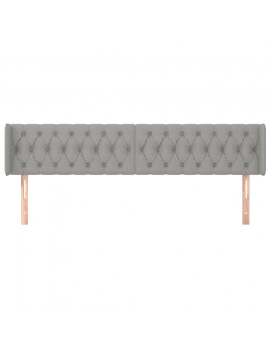 Testiera ad Orecchio Grigio Chiaro 203x16x78/88 cm in Tessuto