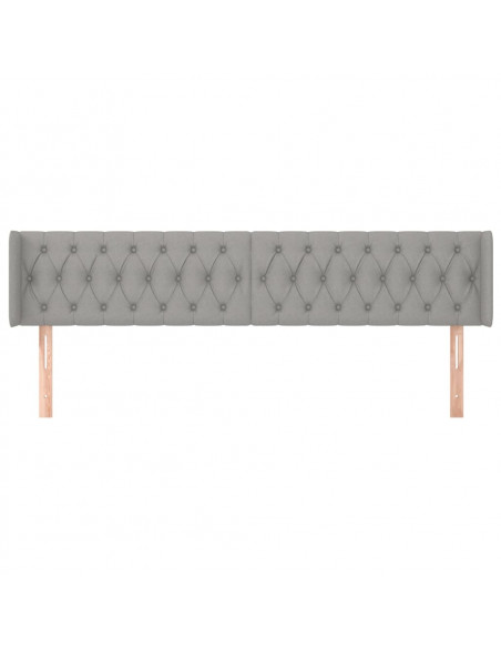 Testiera ad Orecchio Grigio Chiaro 203x16x78/88 cm in Tessuto