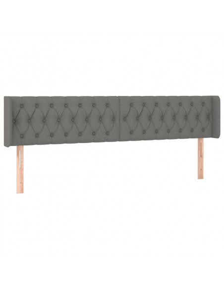 Testiera ad Orecchio Grigio Scuro 203x16x78/88 cm in Tessuto
