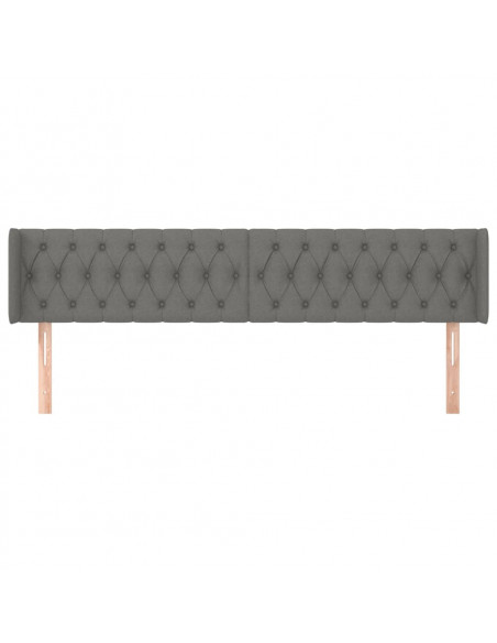 Testiera ad Orecchio Grigio Scuro 203x16x78/88 cm in Tessuto