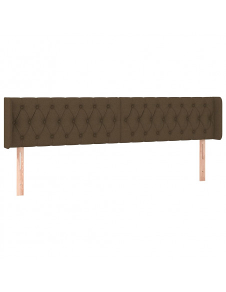 Testiera ad Orecchio Marrone Scuro 203x16x78/88 cm in Tessuto