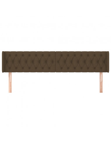 Testiera ad Orecchio Marrone Scuro 203x16x78/88 cm in Tessuto