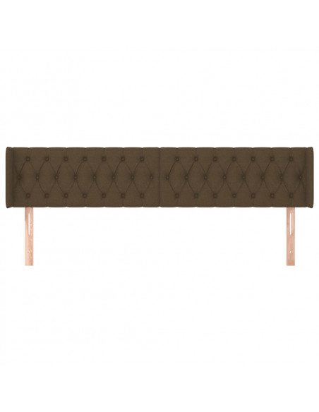 Testiera ad Orecchio Marrone Scuro 203x16x78/88 cm in Tessuto